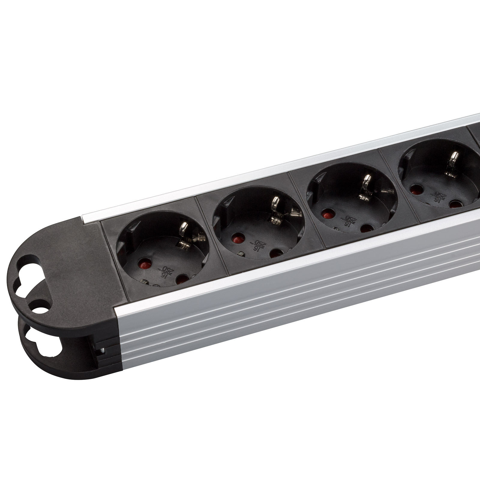 Steckdosenleiste 6-fach ALU mit Schalter Überspannungsschutz