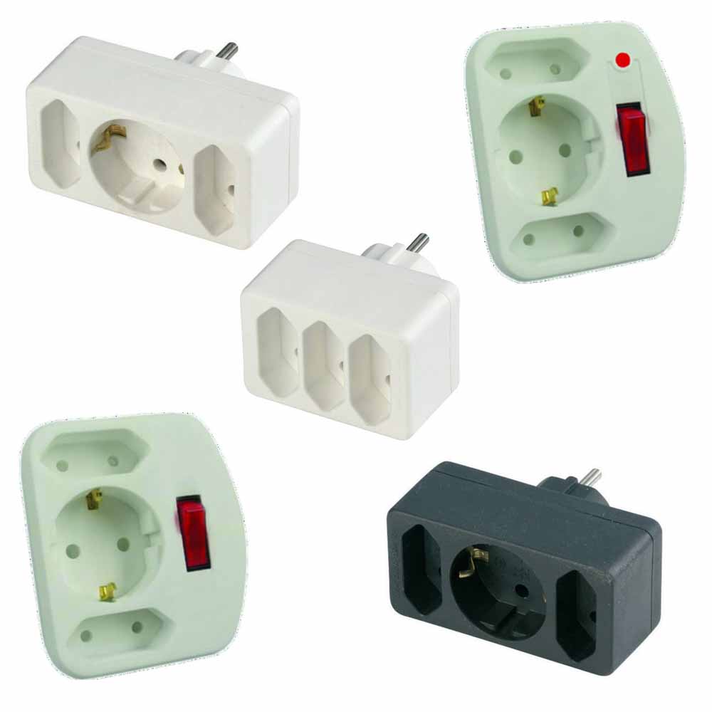 1 Bis 2//3 Fach Mehrfachstecker Steckdosenadapter Steckdosenleiste EU//DE Stecker